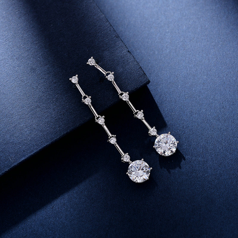 2CT Round Cut Lab Created White Sapphire Earrings