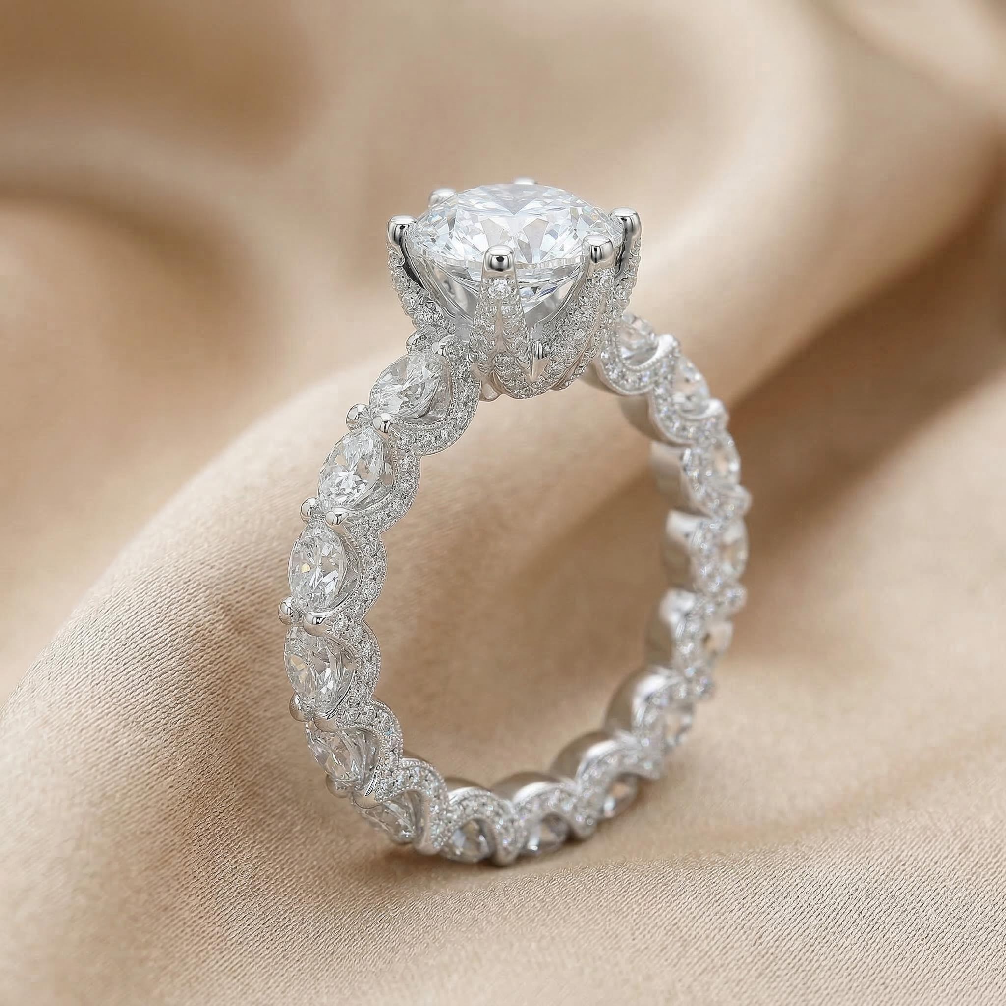 3.5CT Round Cut Engagement Ring