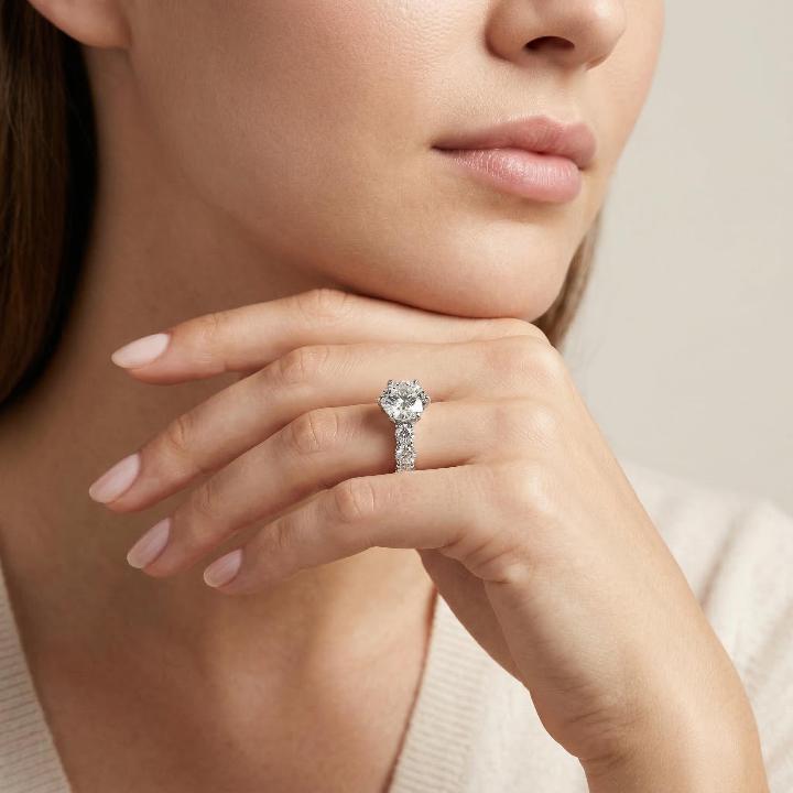3.5CT Round Cut Engagement Ring