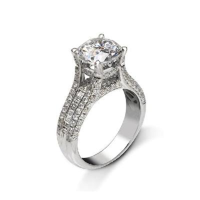 Brilliant Round Cut Ring in White Gold