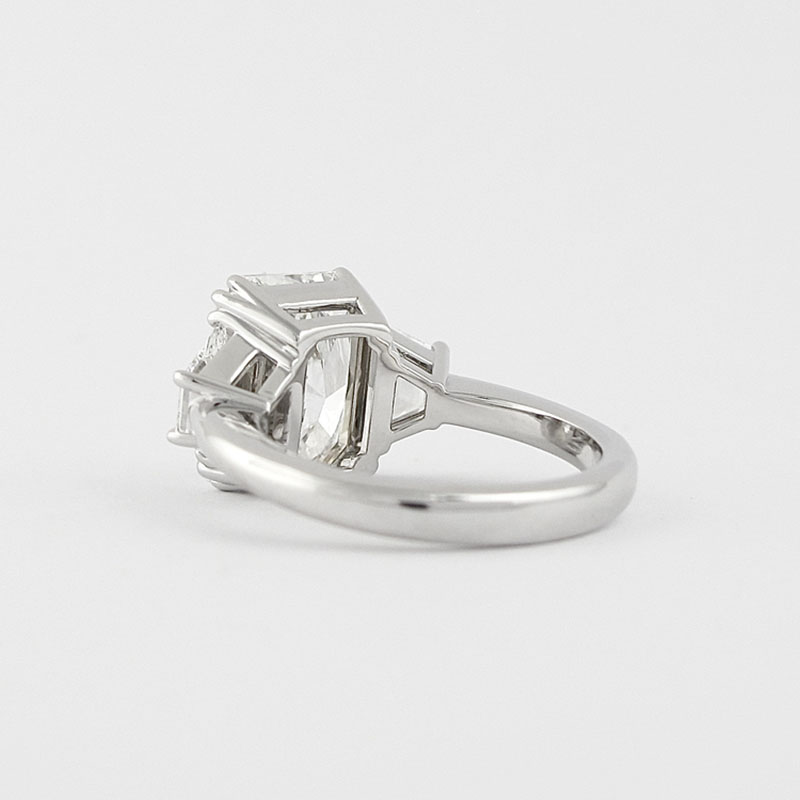 4 CT Three Stone Radiant Cut Engagement Ring