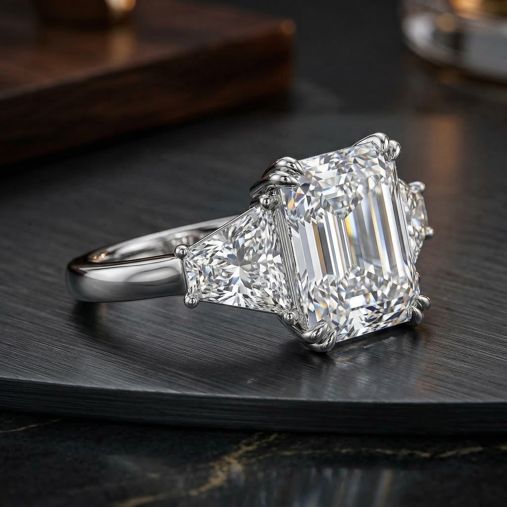 4 CT Three Stone Radiant Cut Engagement Ring 4 CT Three Stone Radiant Cut Engagement Ring