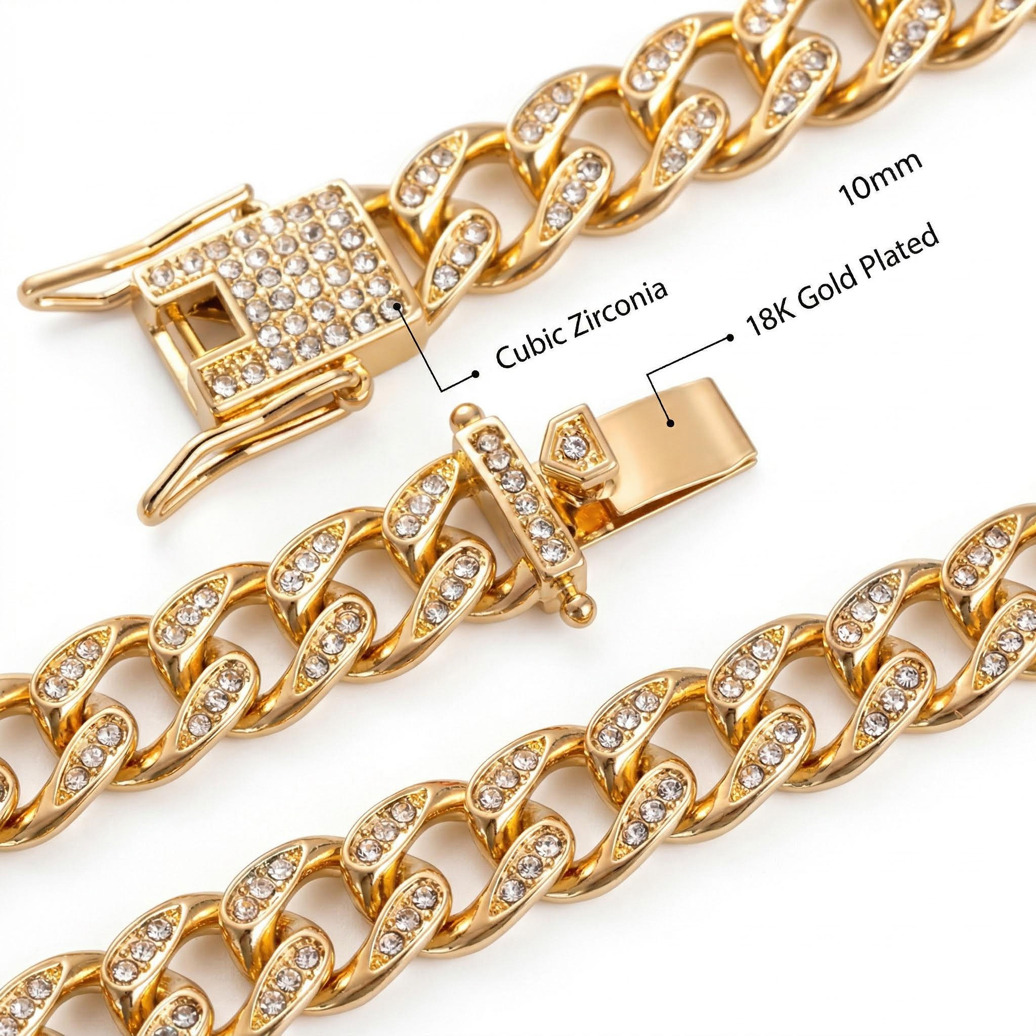 Women's Iced 10mm Teardrop Miami Cuban Chain