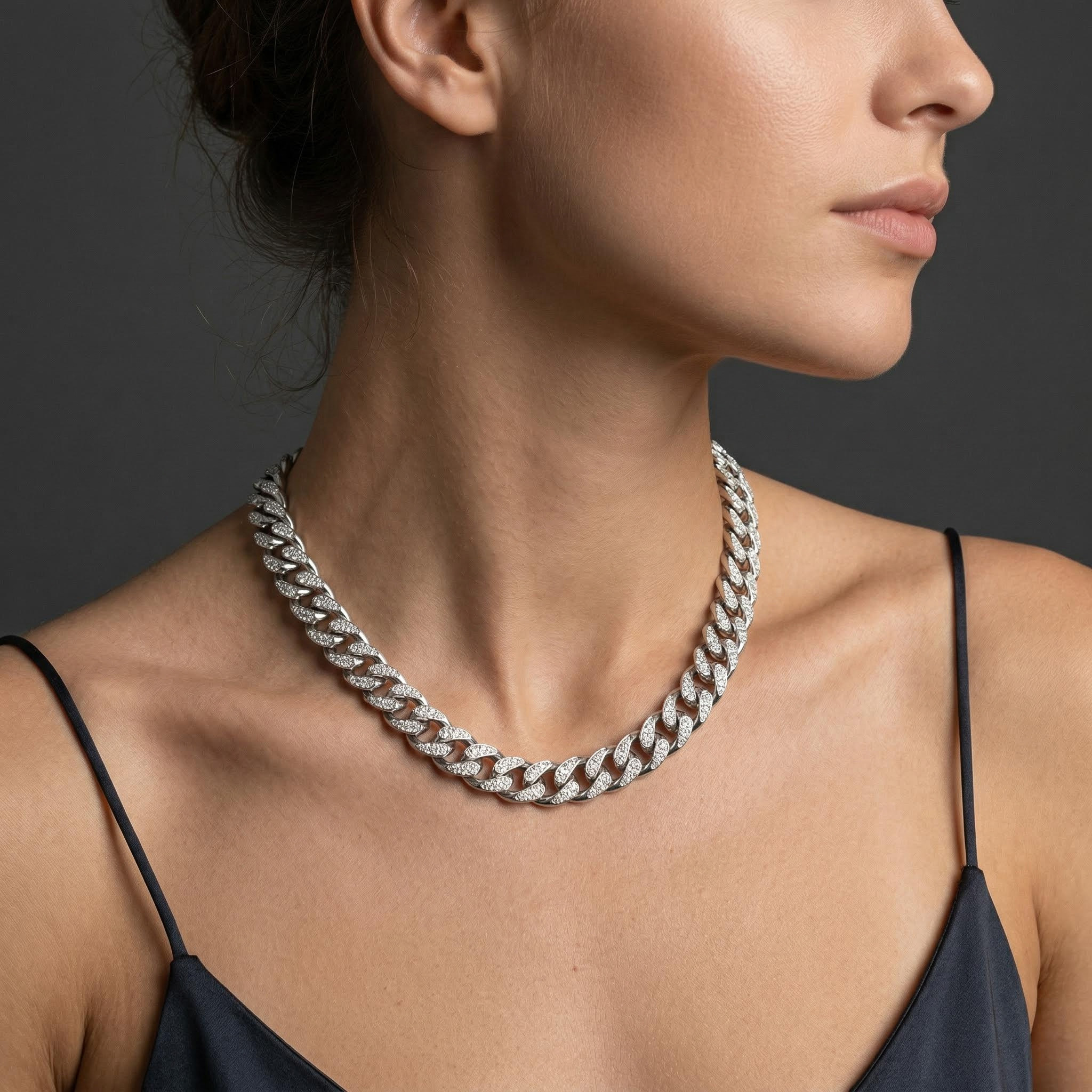 Women's Iced 10mm Teardrop Miami Cuban Chain