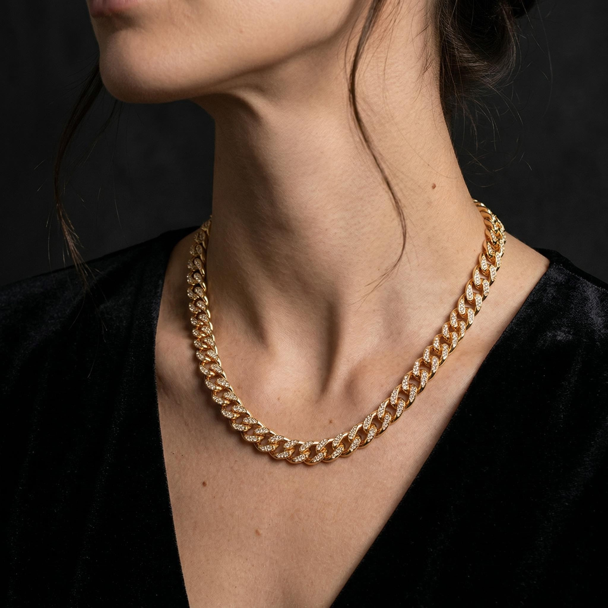 Women's Iced 10mm Teardrop Miami Cuban Chain