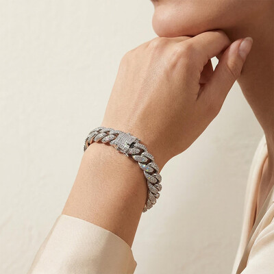Women's 12mm Micro Paved Cuban Bracelet