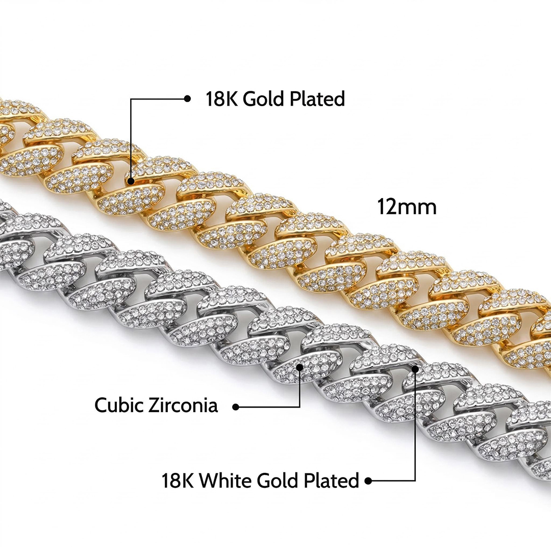 Women's 12mm Micro Paved Cuban Bracelet