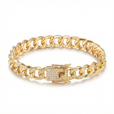 Women's Iced 10mm Teardrop Miami Cuban Bracelet