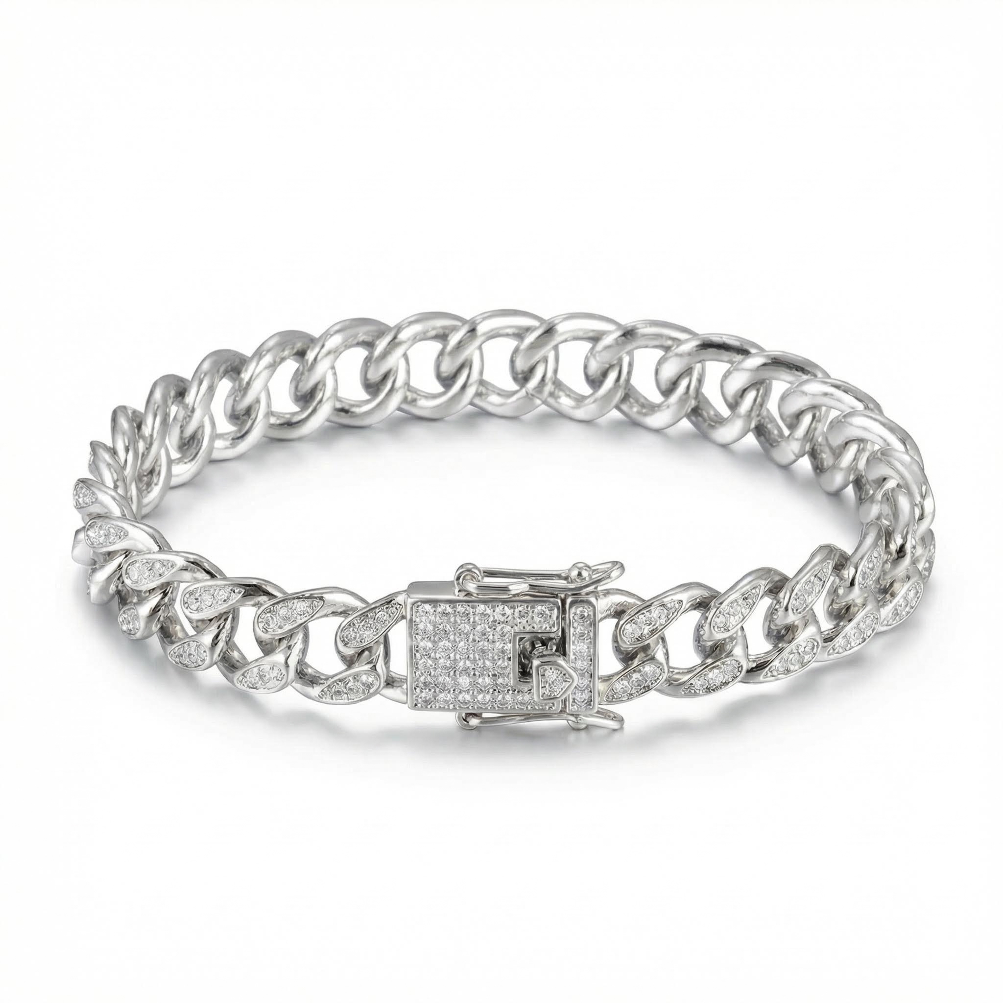 Women's Iced 10mm Teardrop Miami Cuban Bracelet