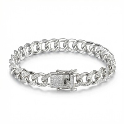 Women's Iced 10mm Teardrop Miami Cuban Bracelet