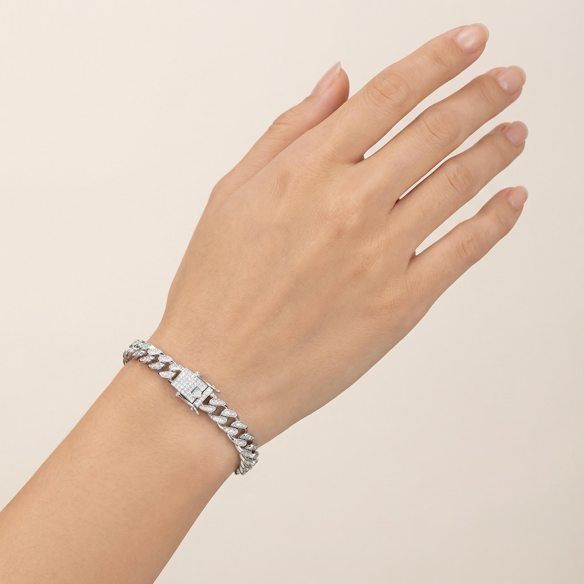 Women's Iced 10mm Teardrop Miami Cuban Bracelet