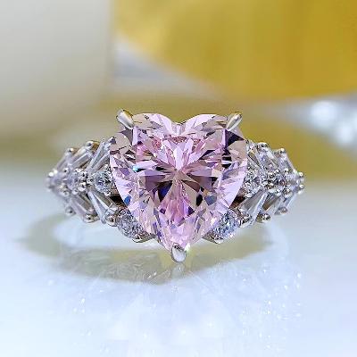Pink Heart 3-Prong Engagement Ring