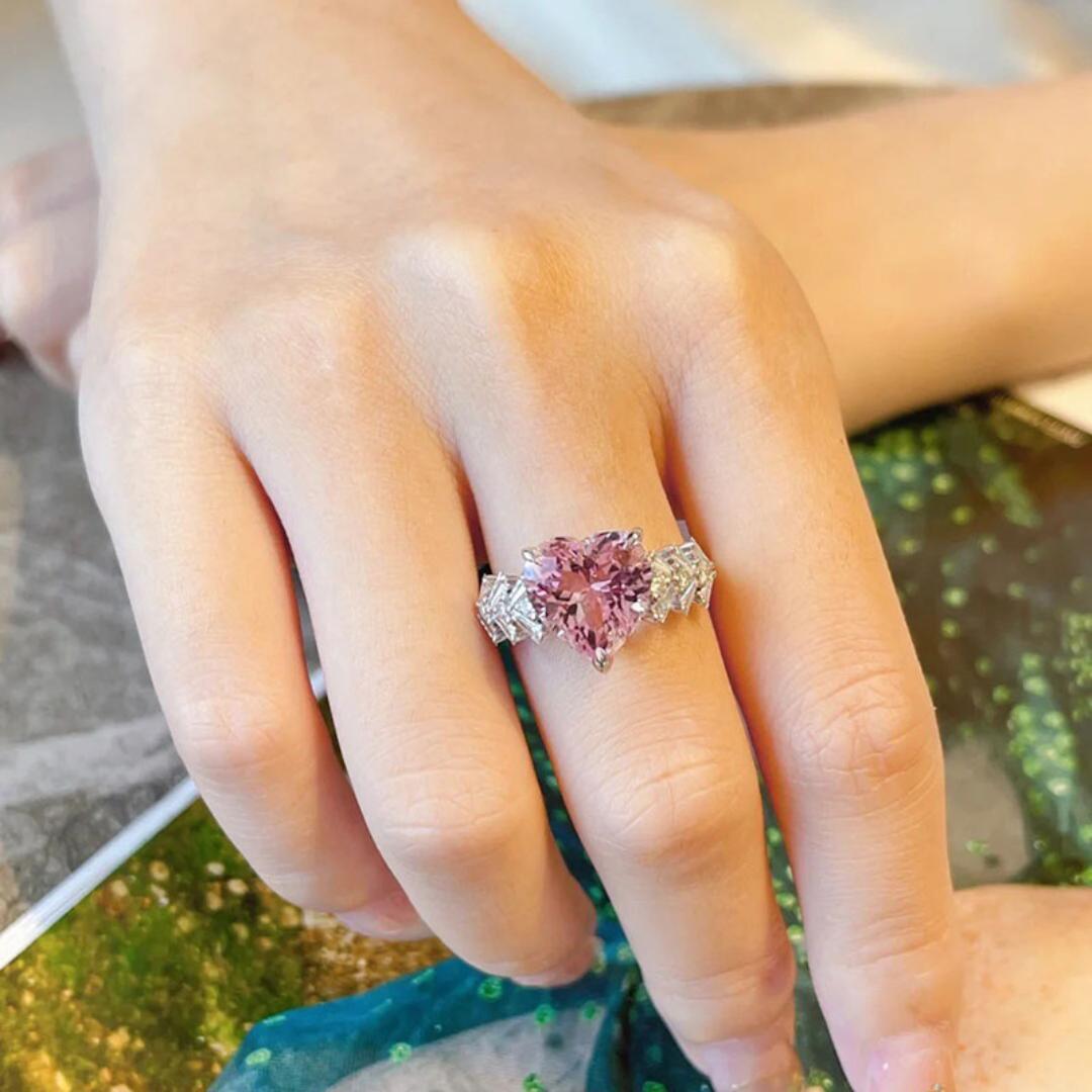 Pink Heart 3-Prong Engagement Ring Pink Heart 3-Prong Engagement Ring