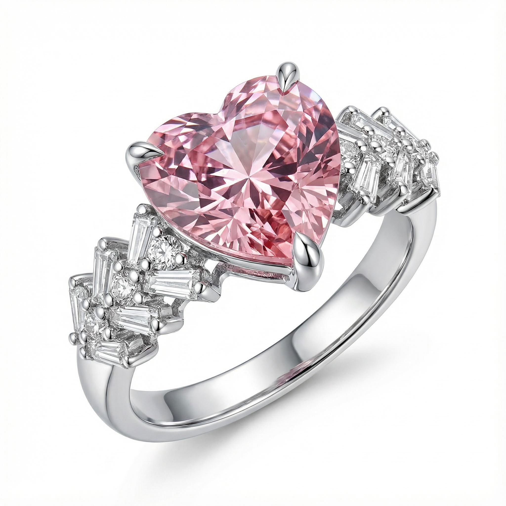 Pink Heart 3-Prong Engagement Ring Pink Heart 3-Prong Engagement Ring