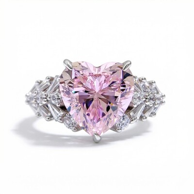 Pink Heart 3-Prong Engagement Ring
