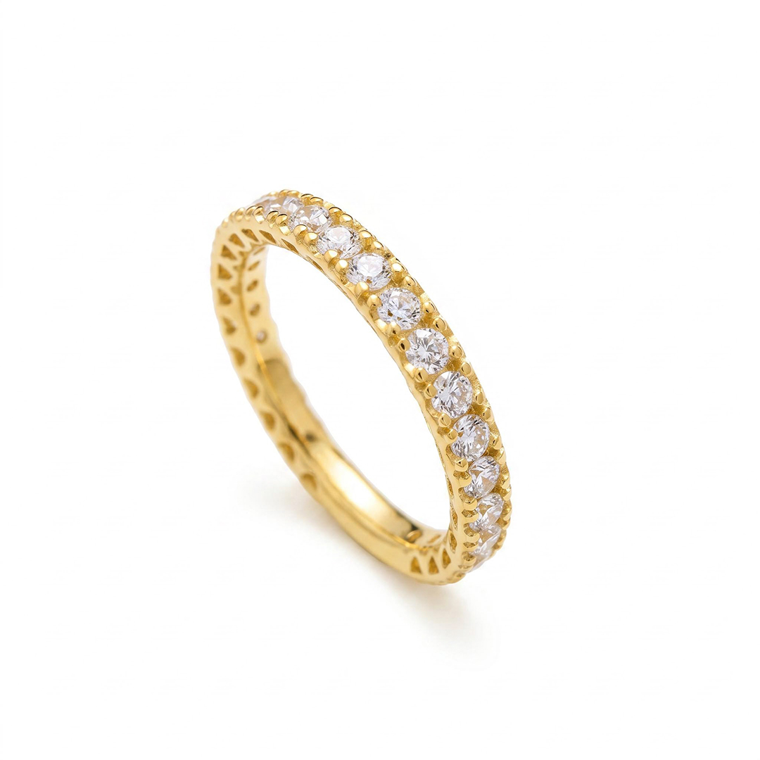 Round Cut Hollow Heart Wedding Band
