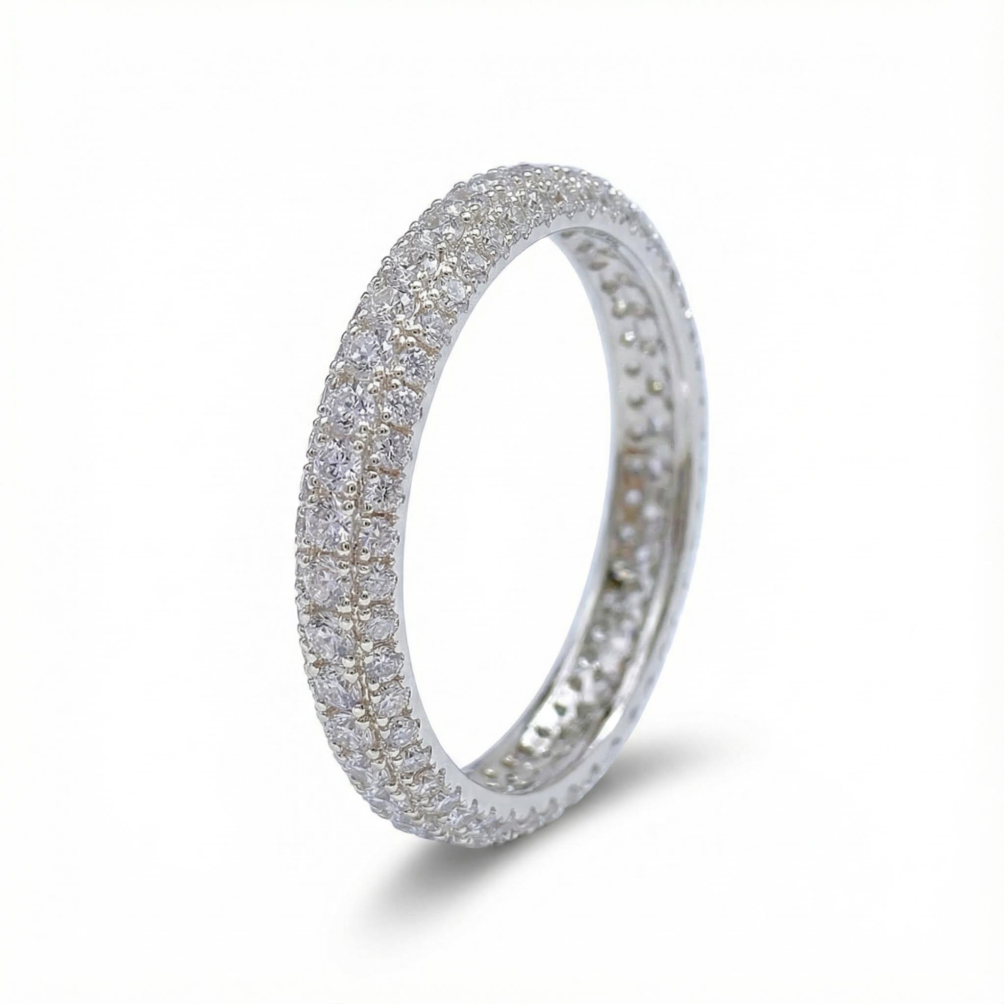 Eternity Micro Pave Ring in White Gold