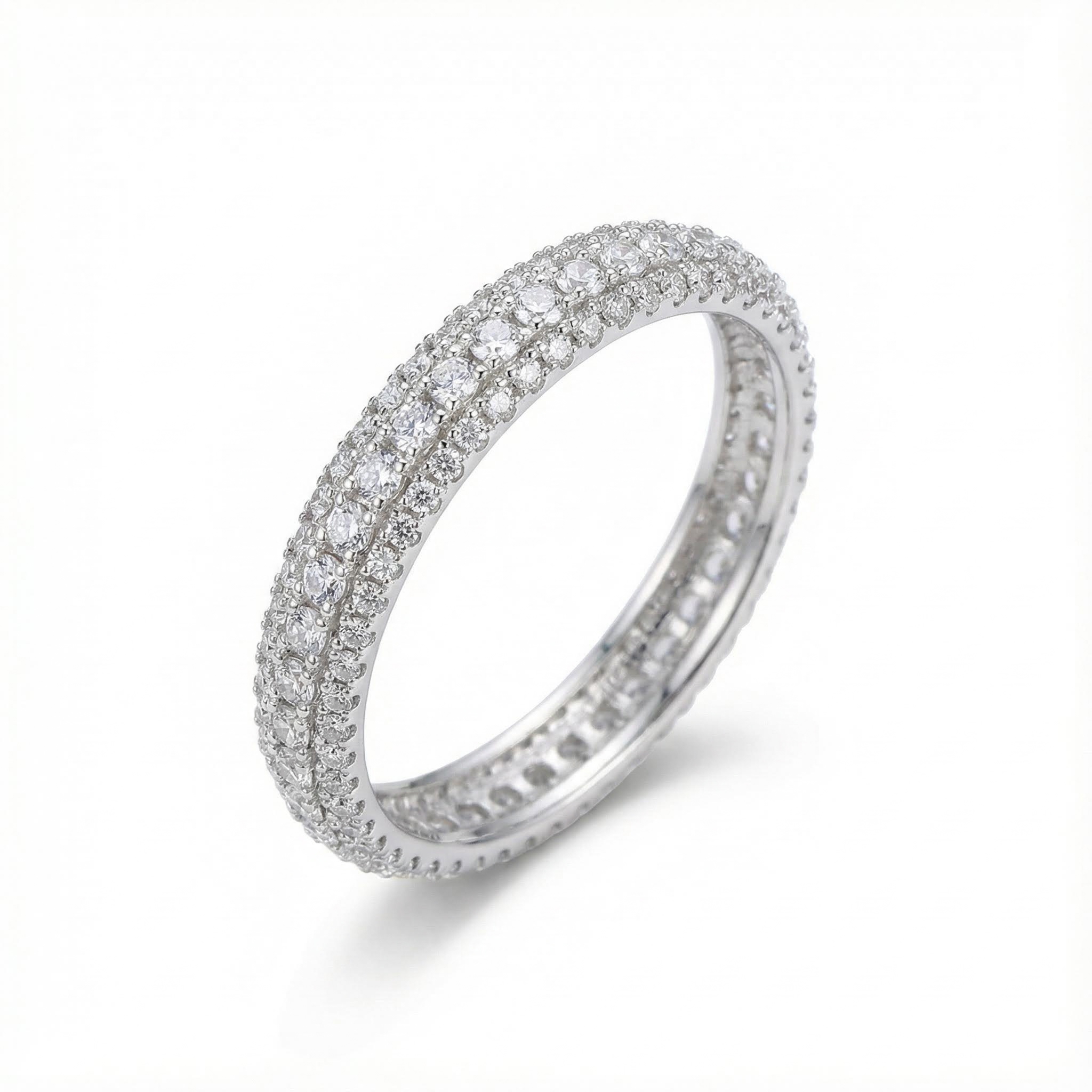 Eternity Micro Pave Ring in White Gold