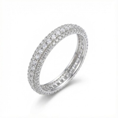 Eternity Micro Pave Ring in White Gold