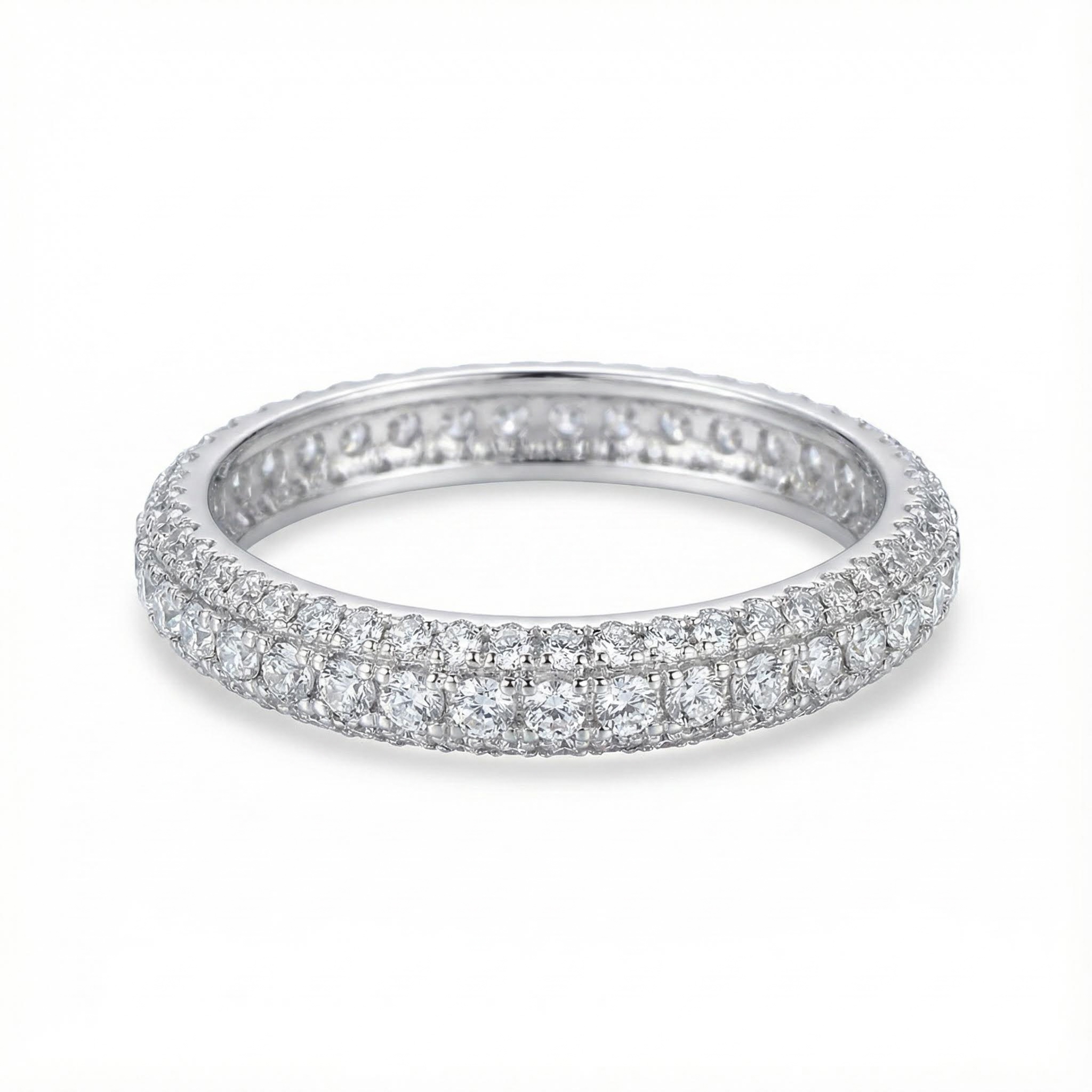 Eternity Micro Pave Ring in White Gold