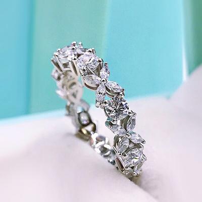 Marquise Cut & Round Cut Flower Ring