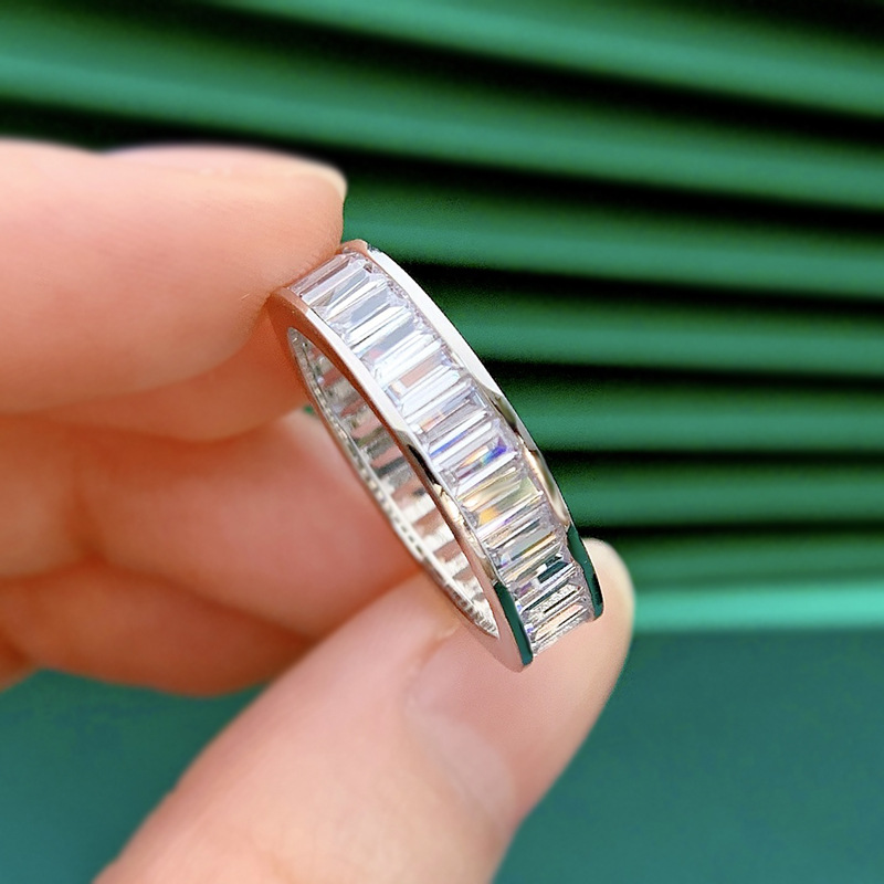 Baguette Cut Eternity Ring in White Gold