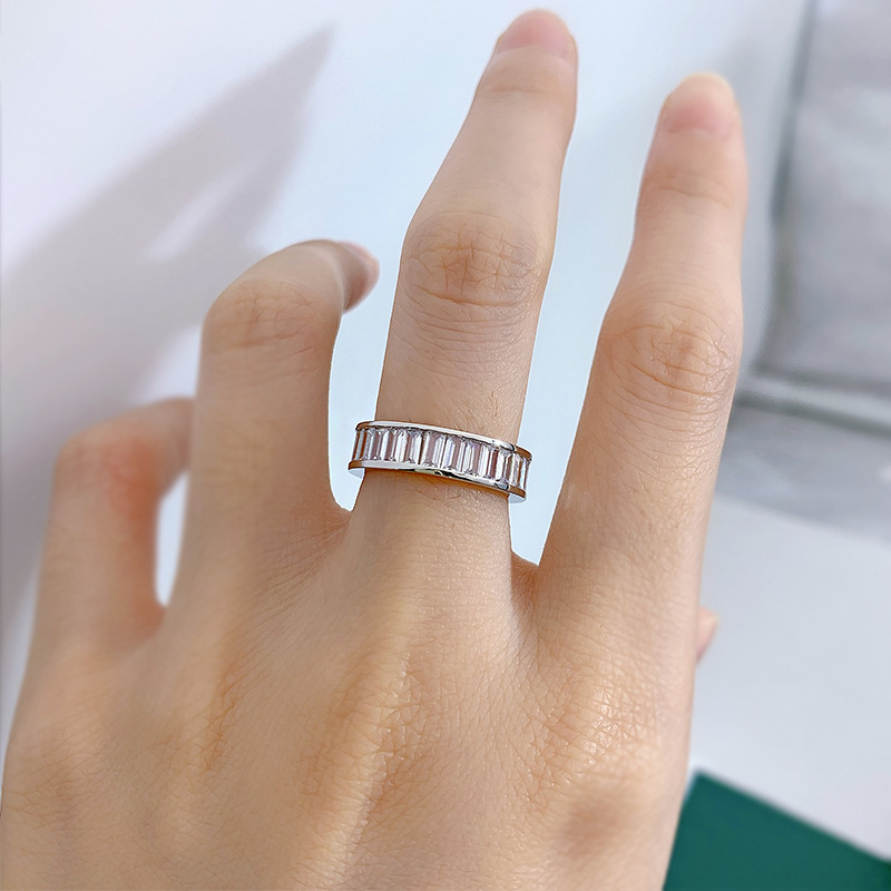 Baguette Cut Eternity Ring in White Gold