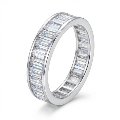 Baguette Cut Eternity Ring in White Gold