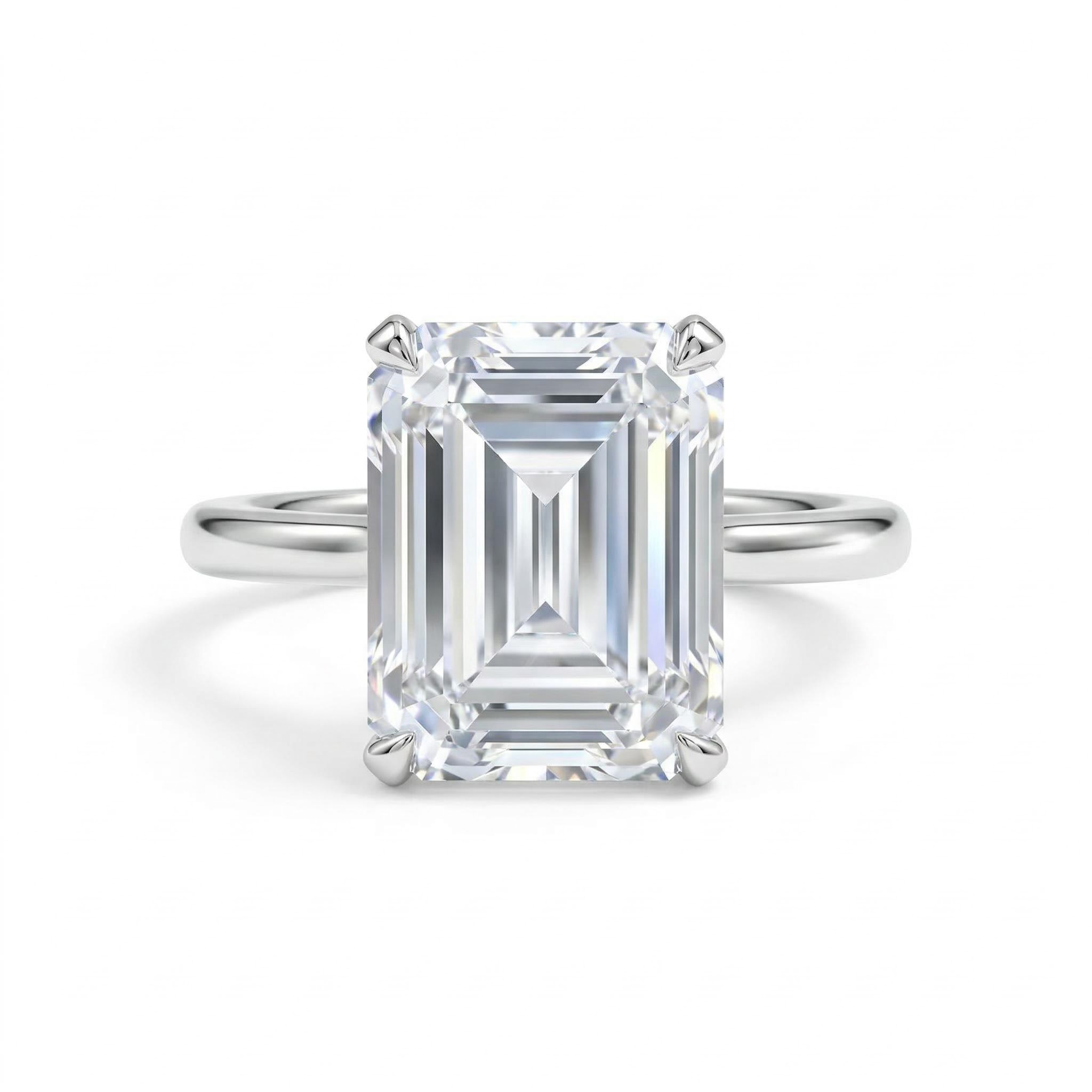 Emerald Cut Engagement Band