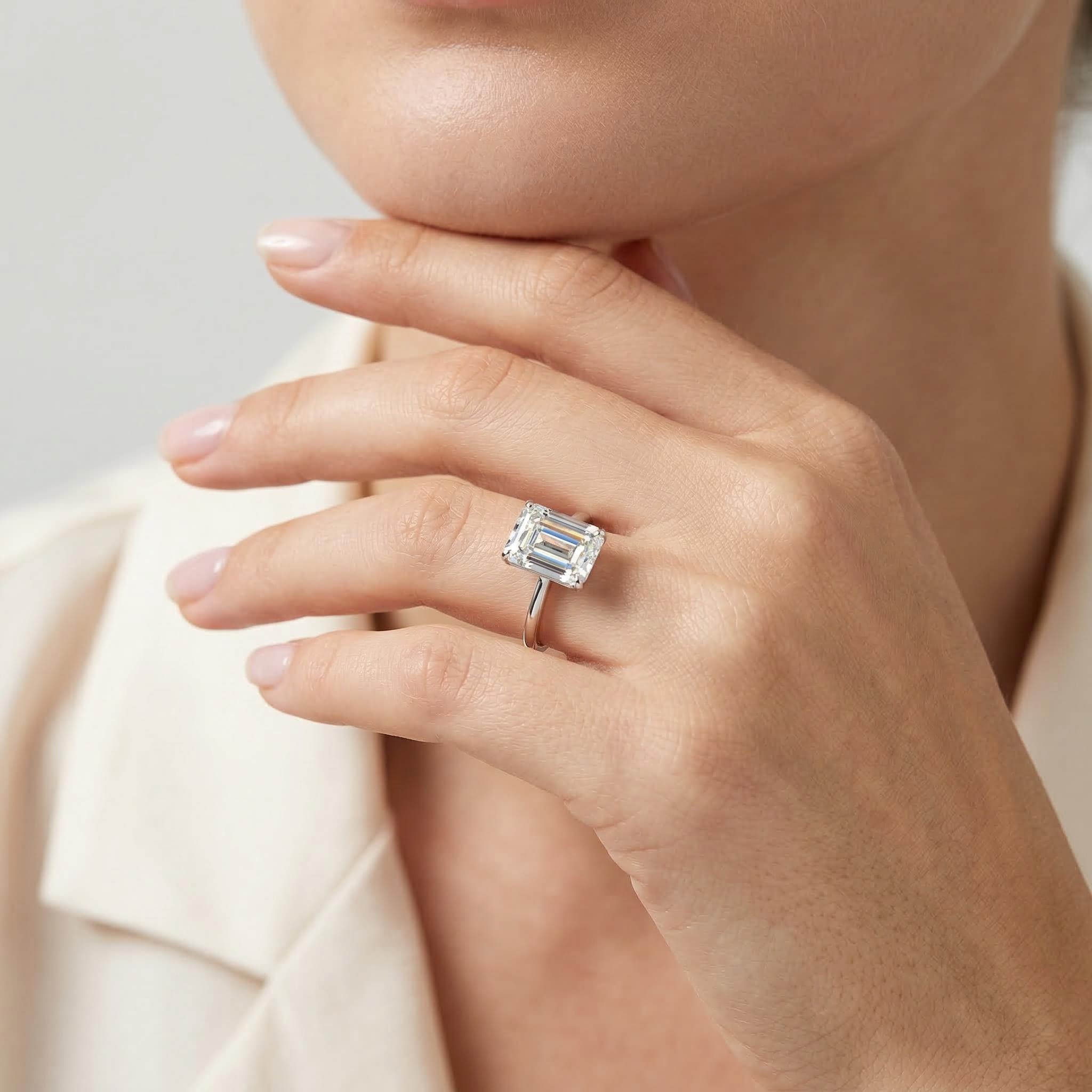 Emerald Cut Engagement Band