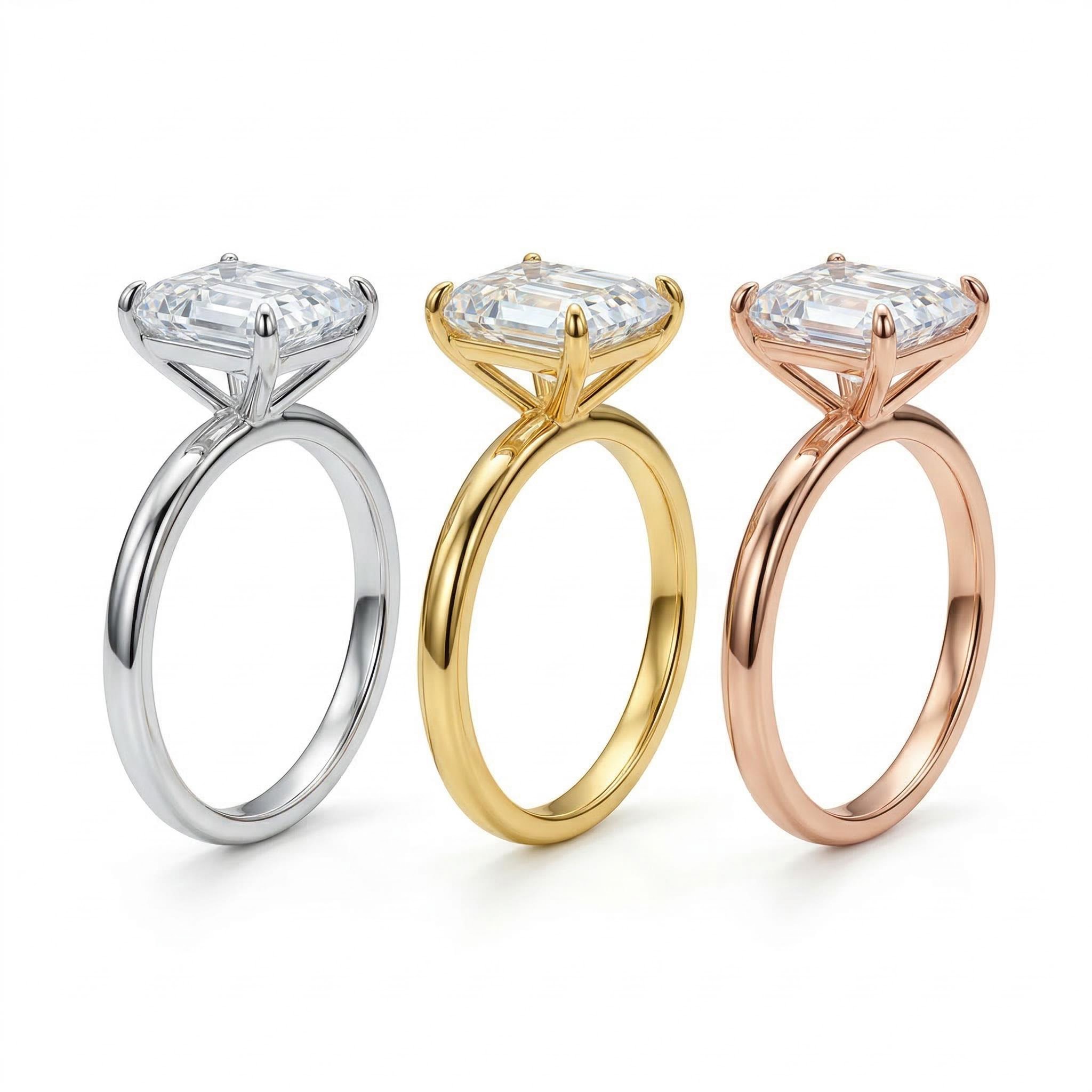 Emerald Cut Engagement Band