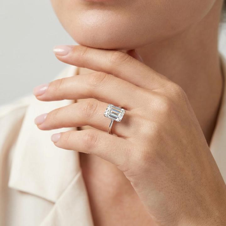 Emerald Cut Engagement Band