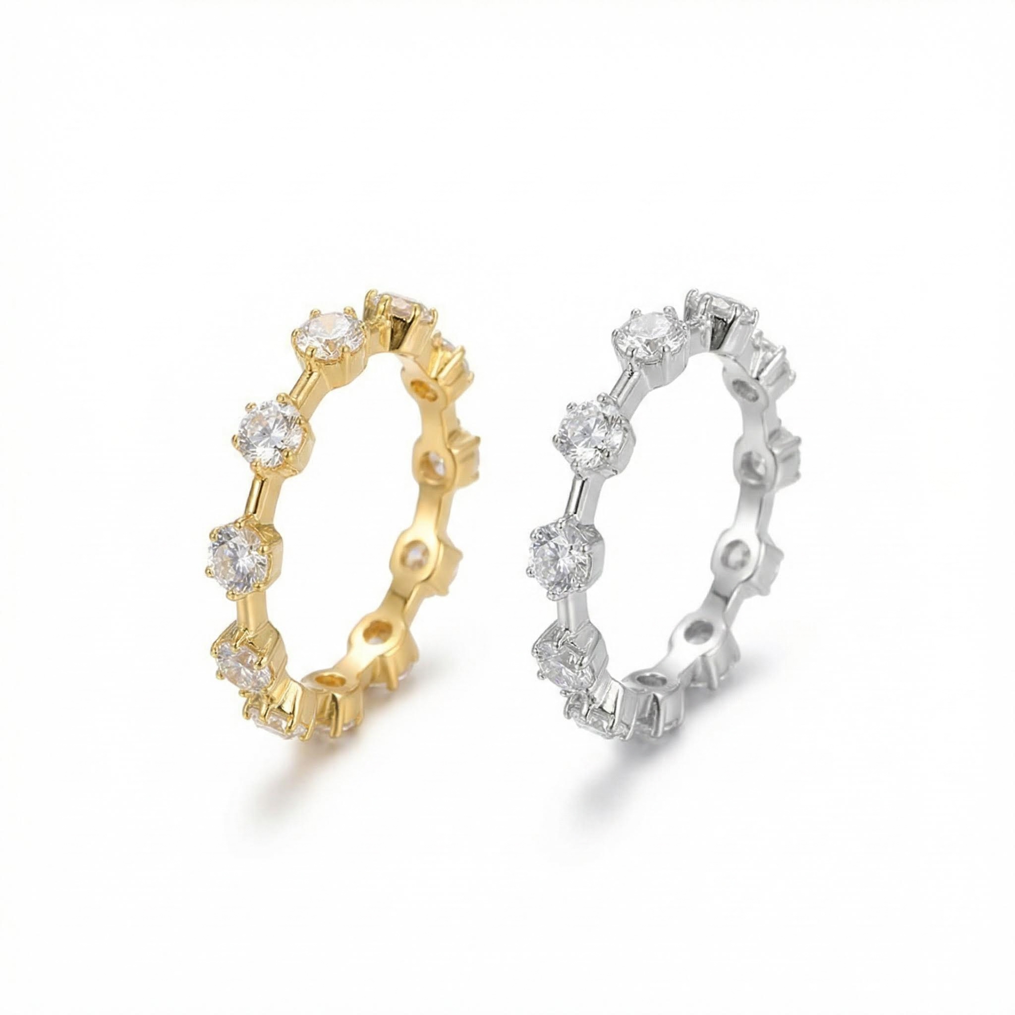  Round Cut Spaced Out Eternity Band