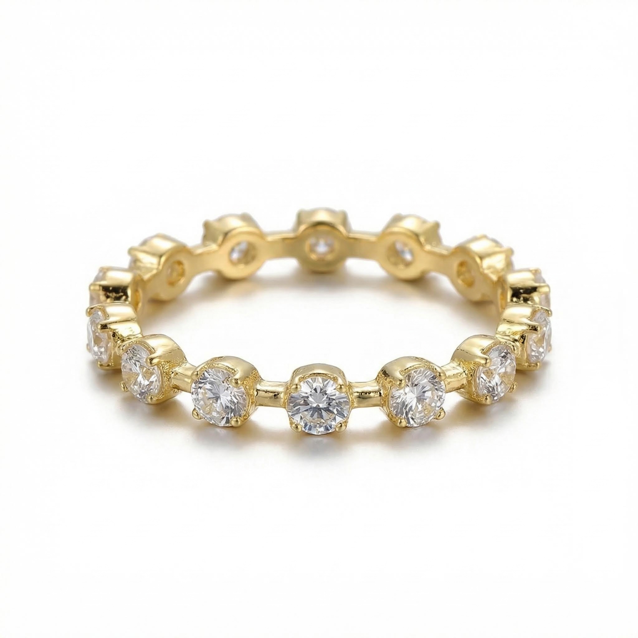  Round Cut Spaced Out Eternity Band