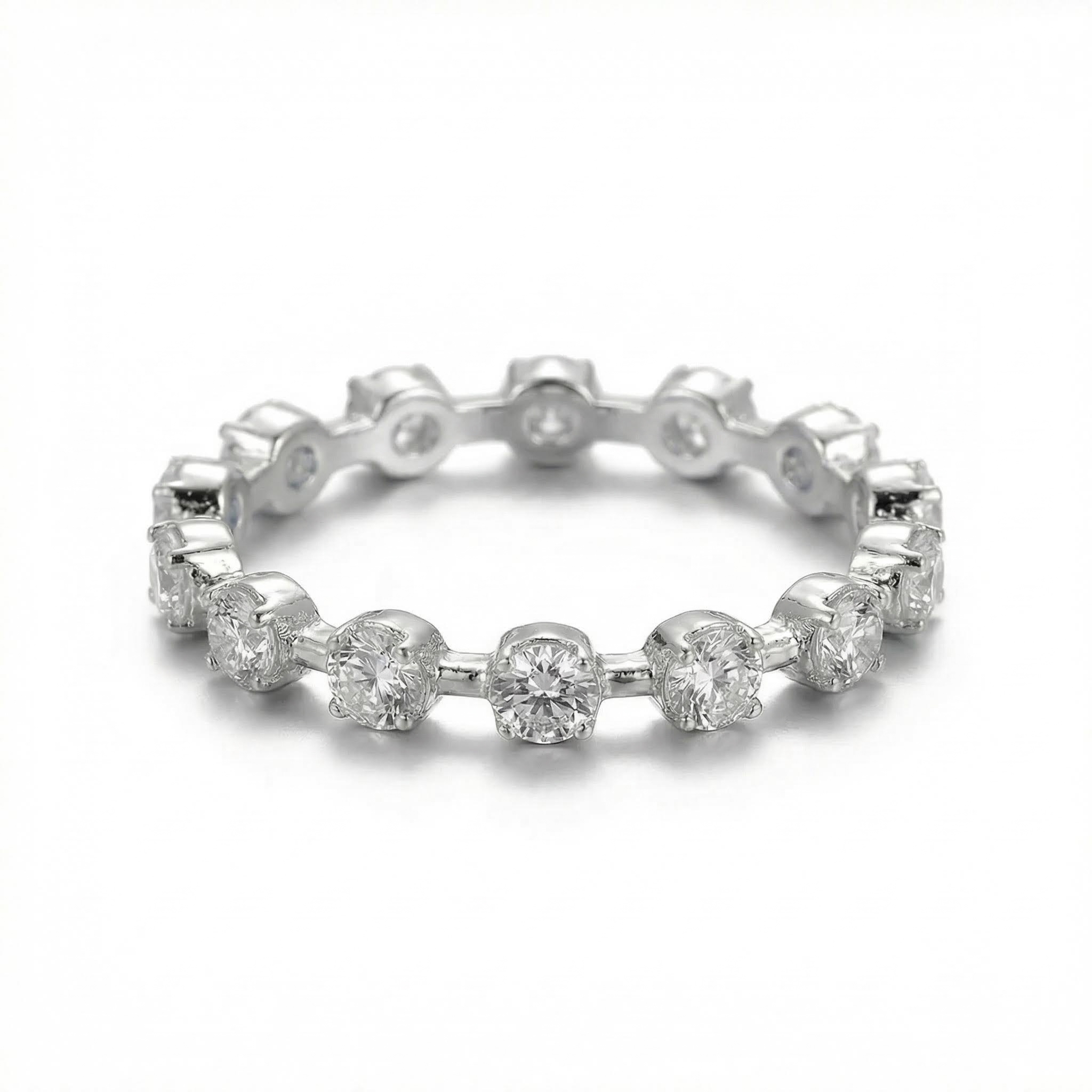  Round Cut Spaced Out Eternity Band