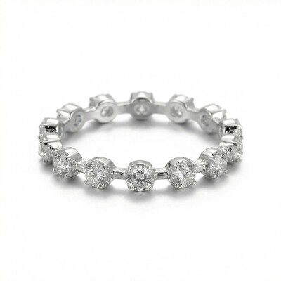  Round Cut Spaced Out Eternity Band