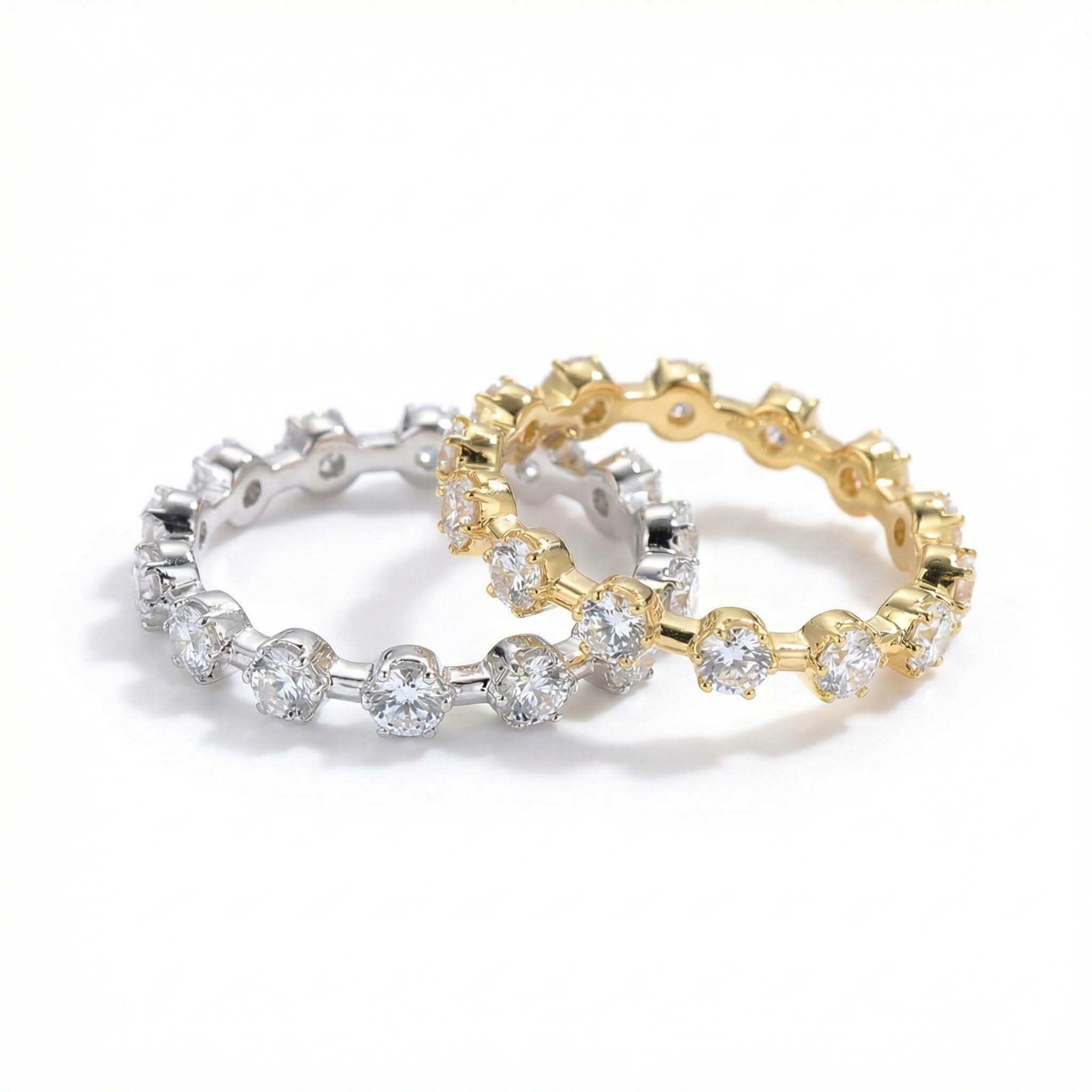  Round Cut Spaced Out Eternity Band