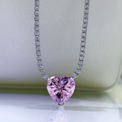 Heart Pendant Tennis Necklace
