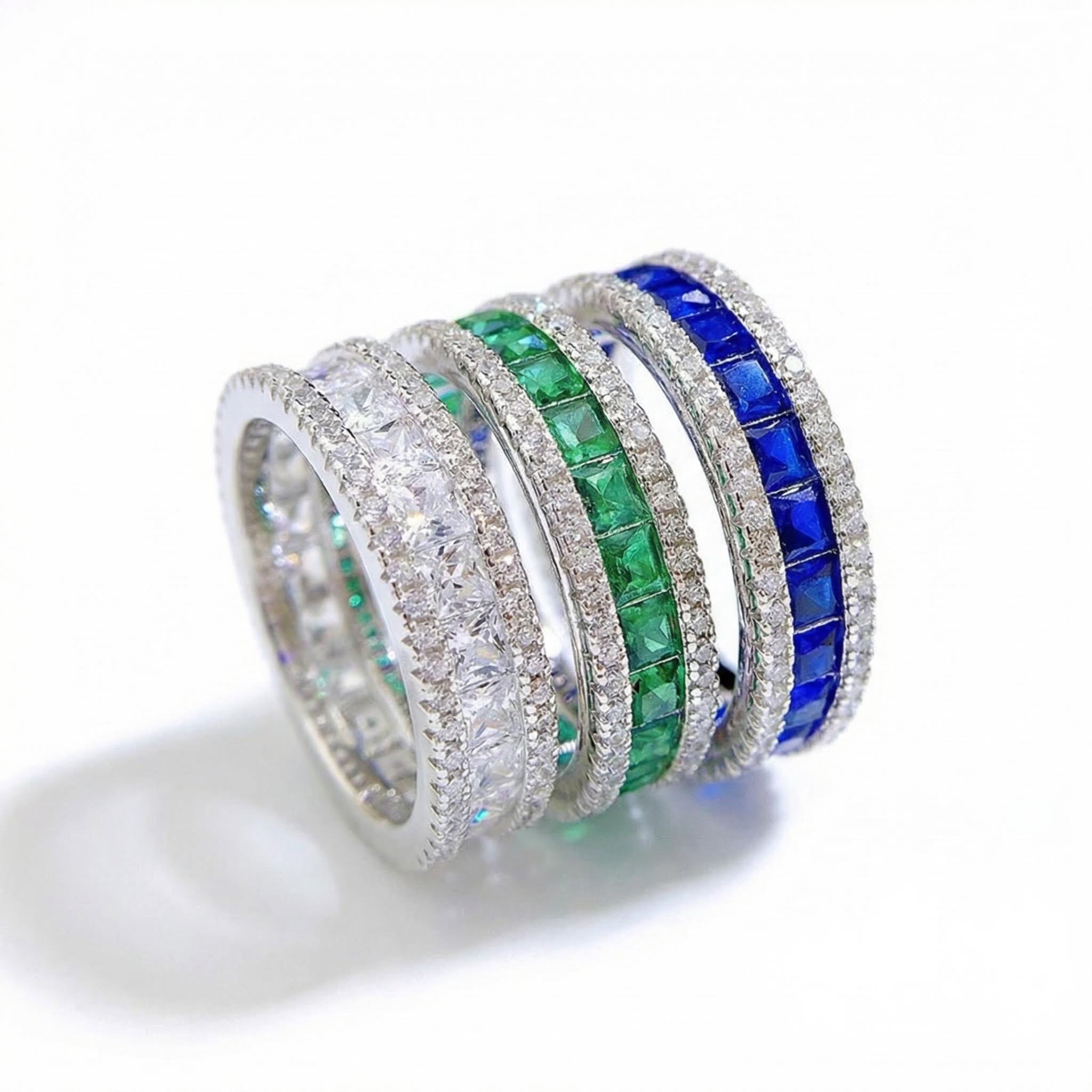 Classic Inlaid Princess Square Ring