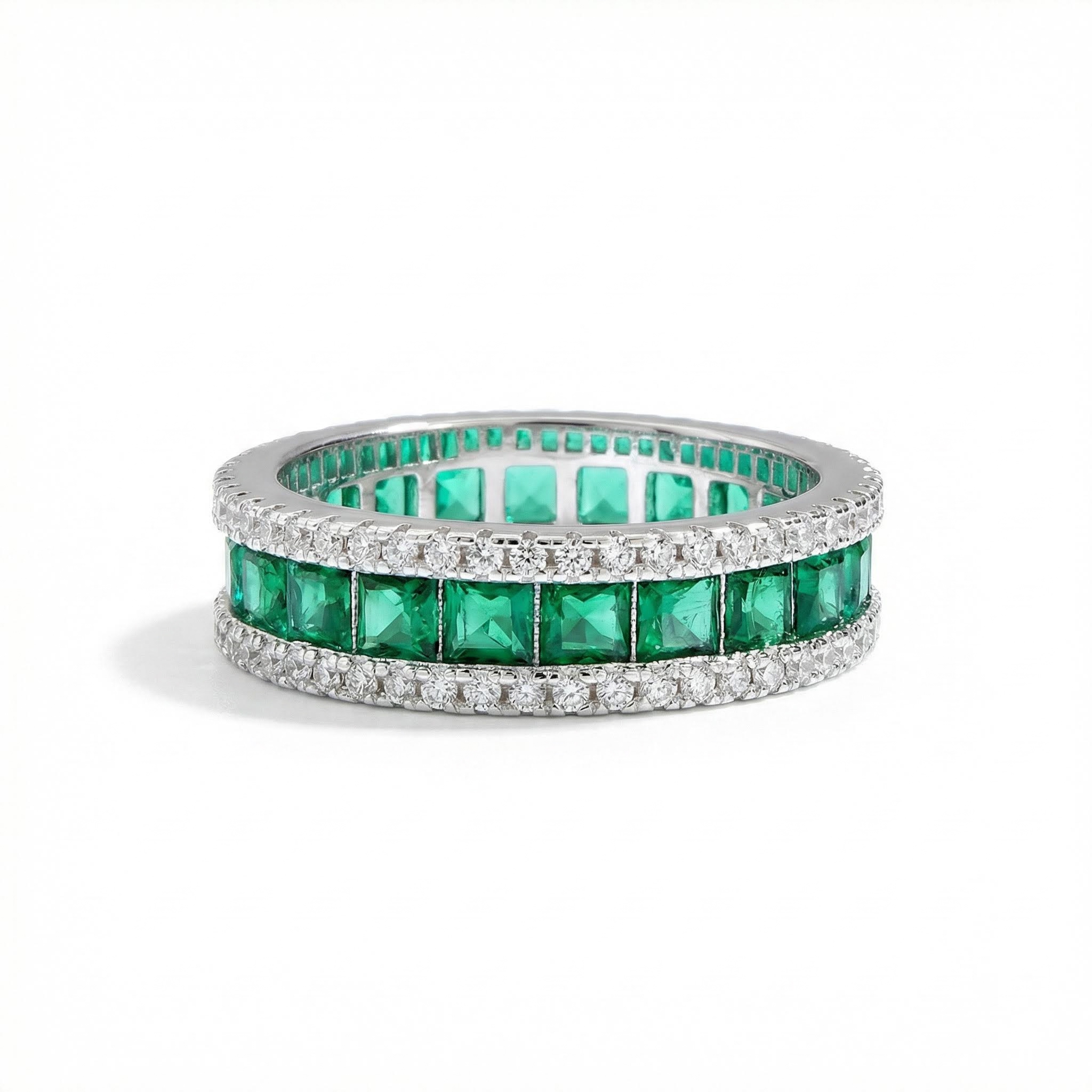 Classic Inlaid Princess Square Ring