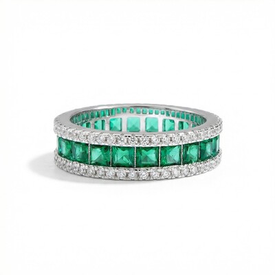 Classic Inlaid Princess Square Ring