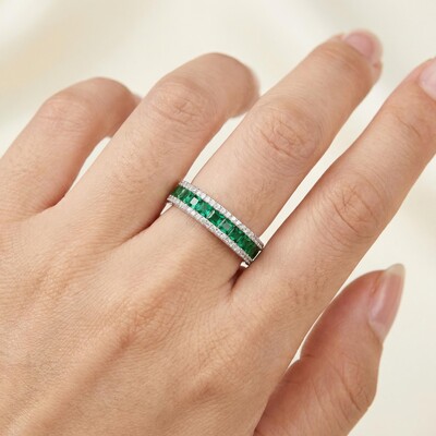 Classic Inlaid Princess Square Ring