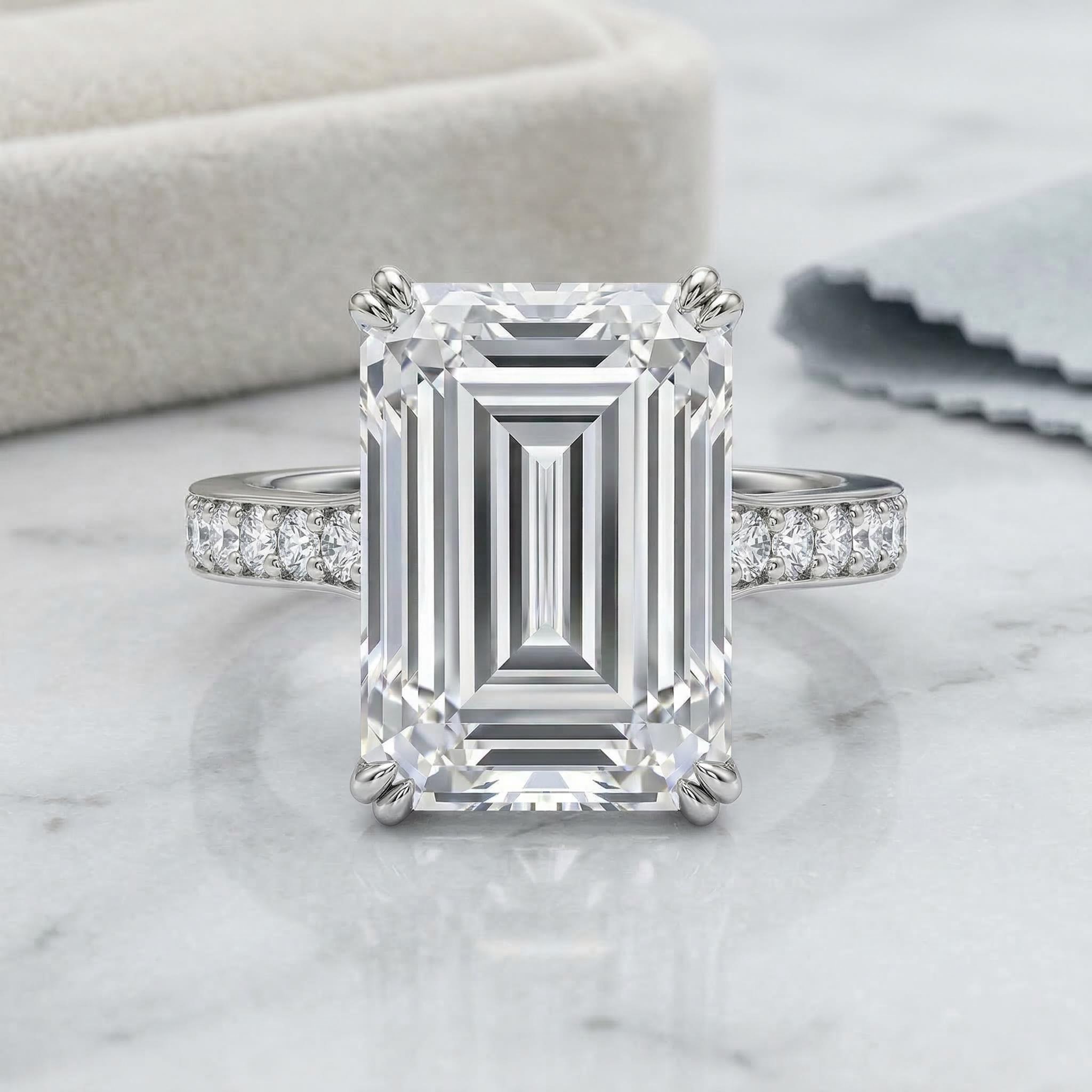 Emerald Cut and Halo Ring