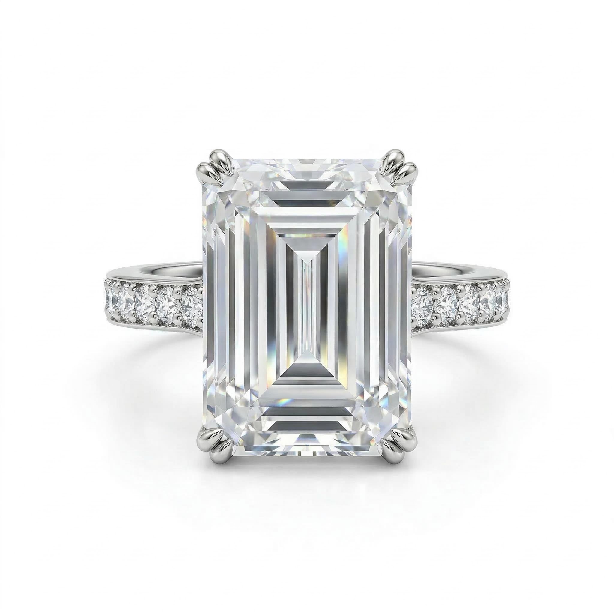 Emerald Cut and Halo Ring