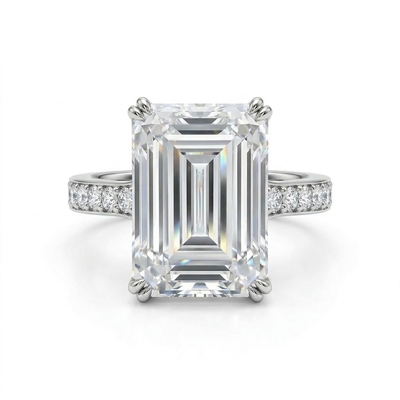 Emerald Cut and Halo Ring