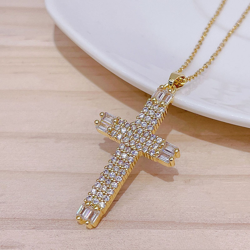 Colorful Stones Cross Necklace