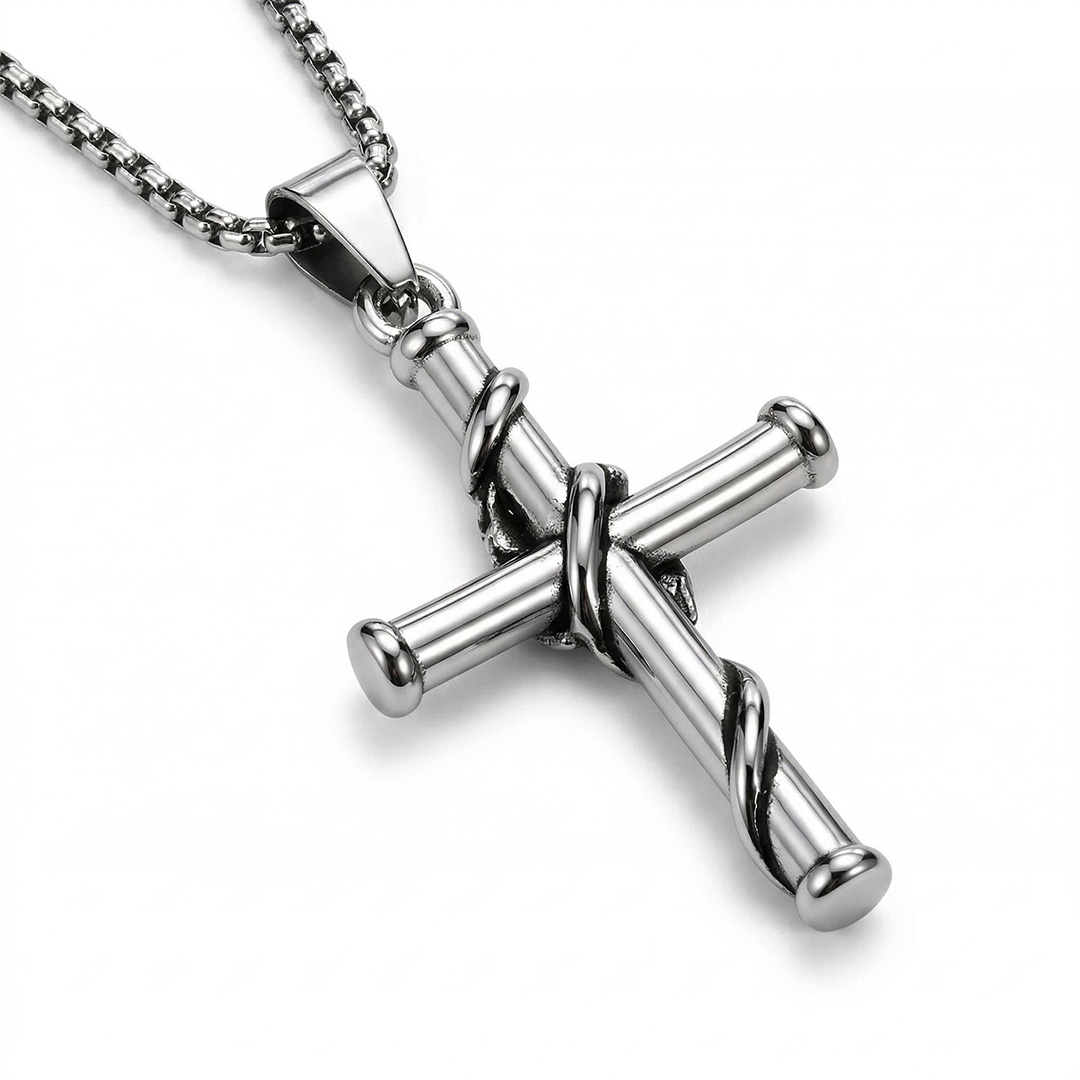 Rose Cross Pendant Necklace