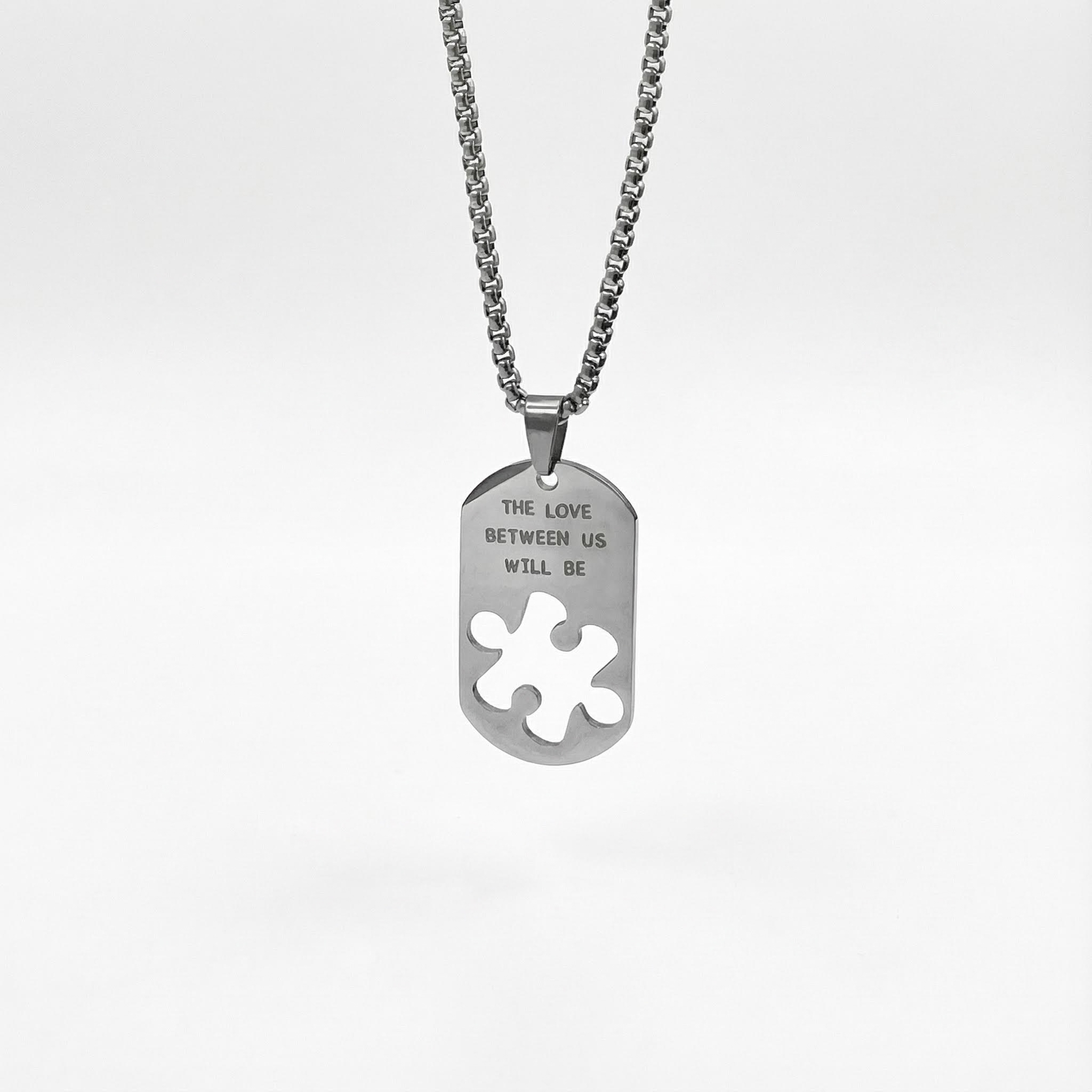 The Love Between Us Will Be Forever And Ever Couple Puzzle Pendant Necklaces