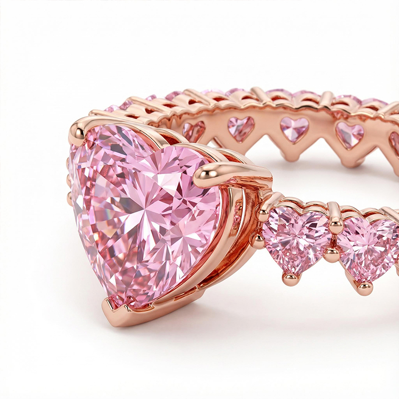 Heart Cut Pink Love Ring in Rose Gold Heart Cut Pink Love Ring in Rose Gold