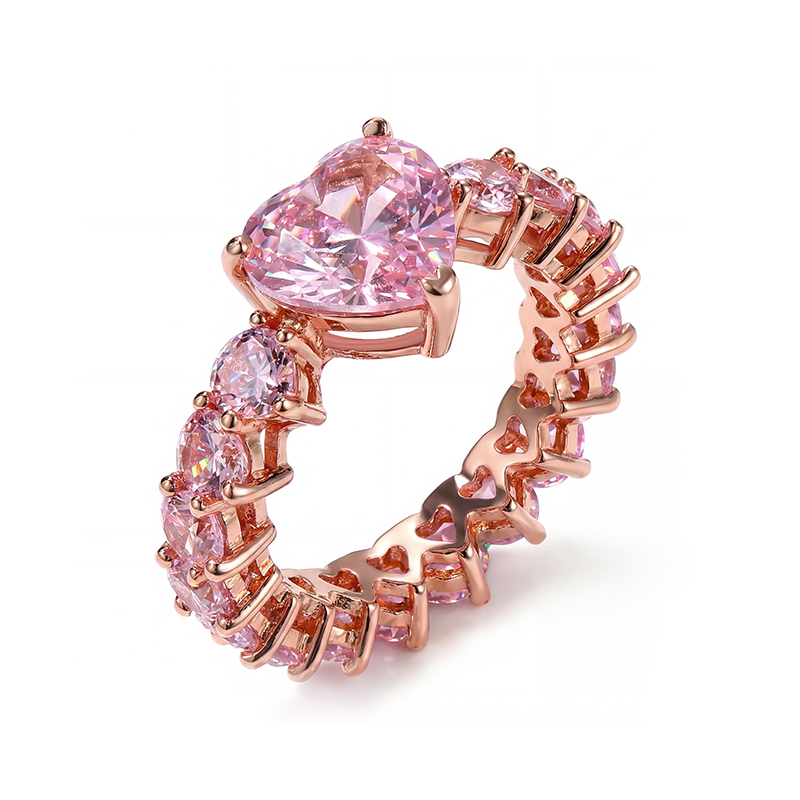 Heart Cut Pink Love Ring in Rose Gold Heart Cut Pink Love Ring in Rose Gold